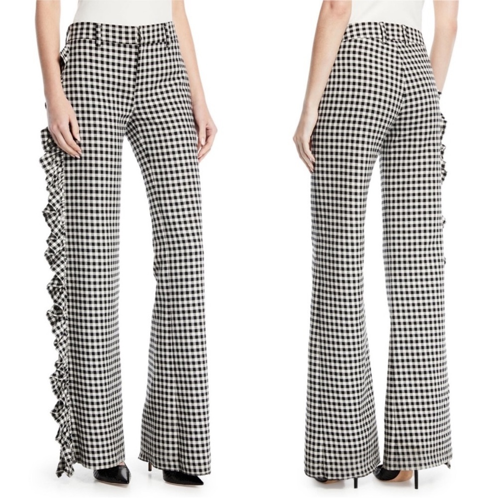 NWOT Maggie Marilyn Nothing Standing in My Way Ruffle Wide Leg Plaid Pants 10